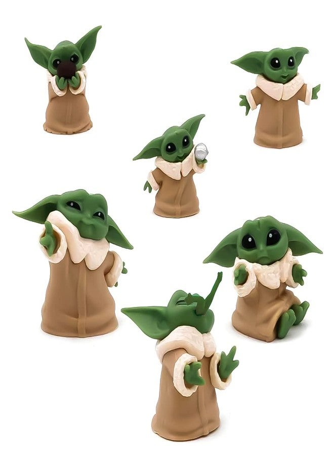 PATPAT® Baby Yoda 6Pcs PVC Baby Yoda Soft Toy 2-2.4 inch Yoda Model Toys for Kids Adult Star Wars Yoda Figures Toy Set Birthday Gift for Kids Cute Desk Decoration for Office Home - Image 1
